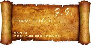 Frecko Iziás névjegykártya